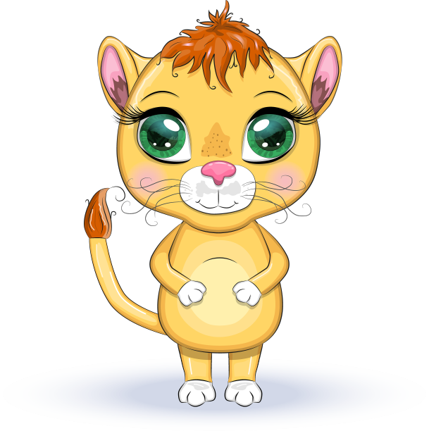 卡通母狮，眼睛富有表情的野生动物图片下载