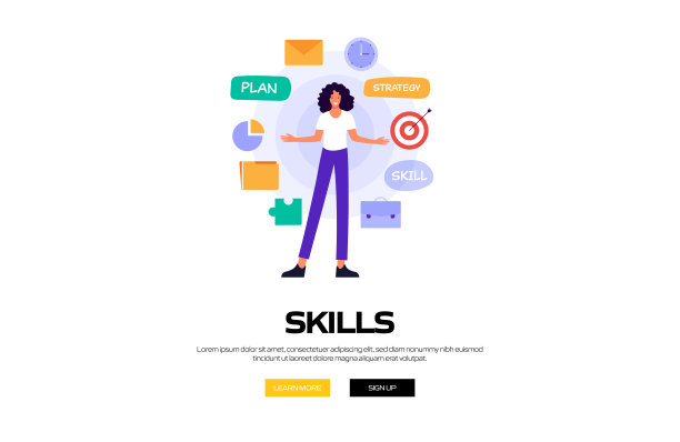 技能概念矢量插图网站横幅，广告和营销材料，在线广告，商业演示等。图片下载