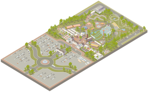 空中等距游乐园图片下载