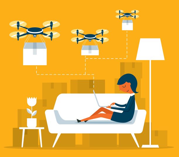 女商人-四轴遥控货运航运图片下载