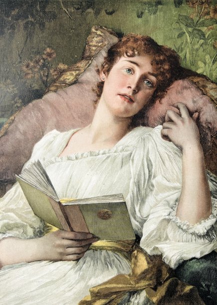 年轻的美女在读书图片下载