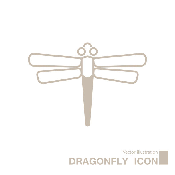 矢量绘制蜻蜓图标。图片下载