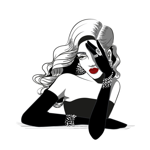 经典女性手套和珠宝图片下载