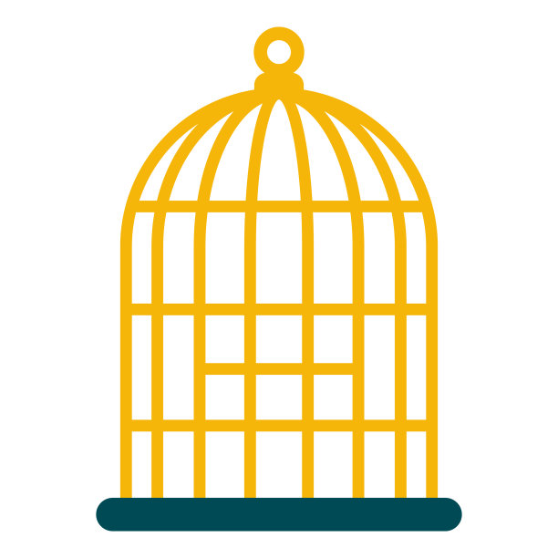 透明背景上的鸟笼图标图片下载