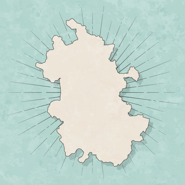 复古风格的安徽地图-旧的纹理纸图片下载