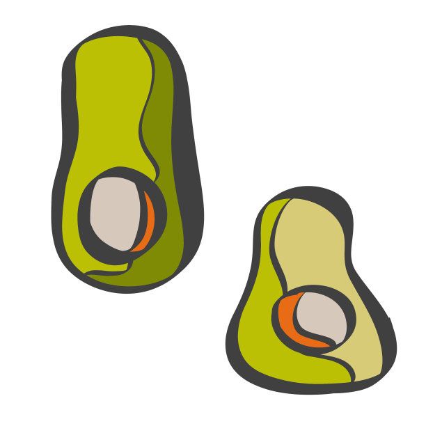 牛油果可爱的卡通插图图片下载