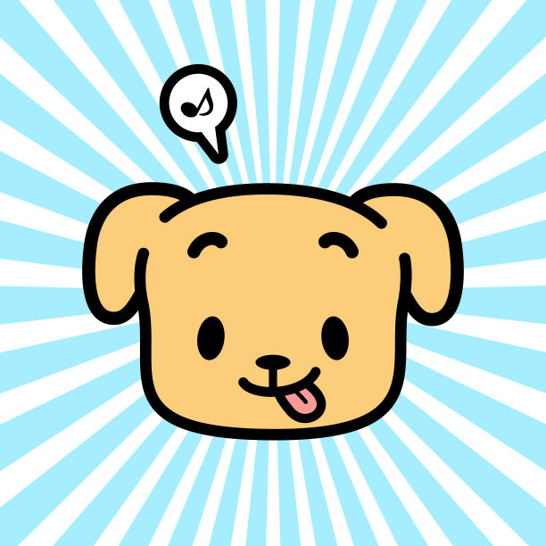 可爱的拉布拉多犬吐舌头卡通角色设计图片下载