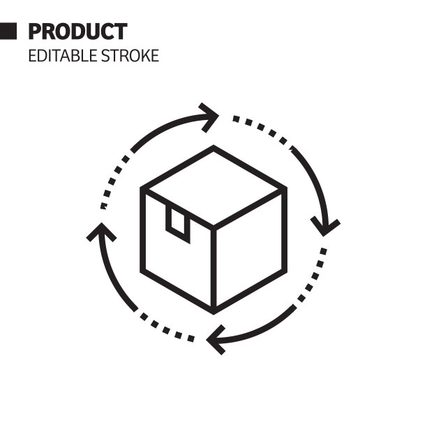 产品线图标，轮廓向量符号插图。完美像素，可编辑的描边。图片下载