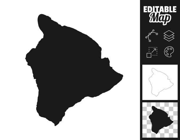 设计夏威夷岛地图。轻松地编辑图片下载