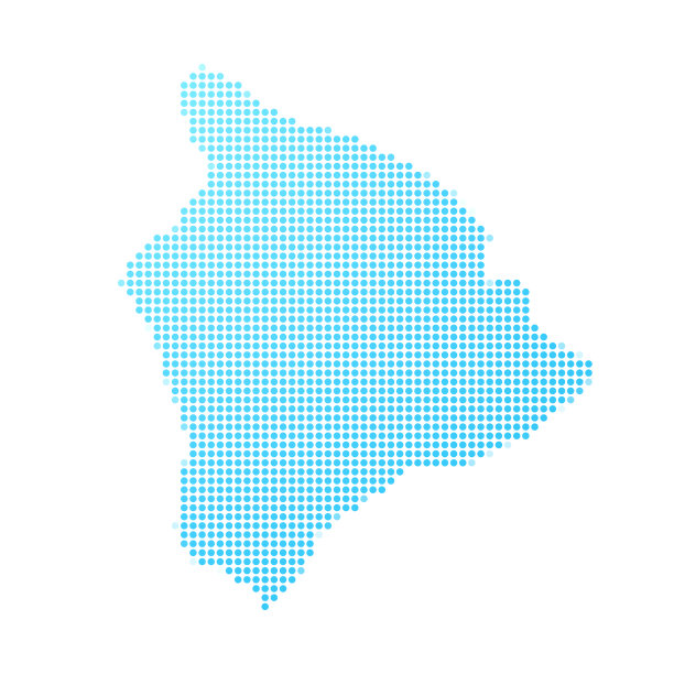 夏威夷岛地图上的蓝色点在白色的背景图片下载