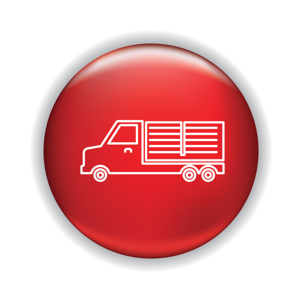 细线图标在闪亮的按钮-运输图片下载