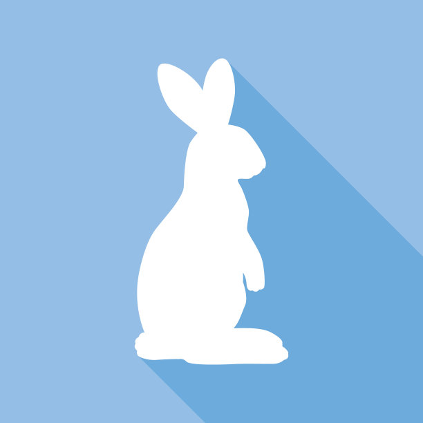 白色和蓝色的兔子图标图片下载