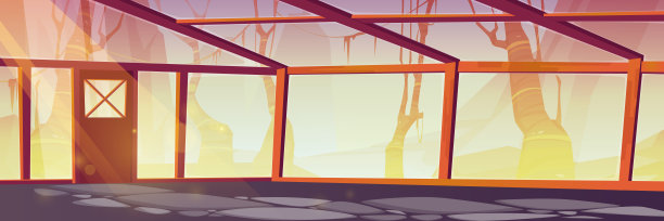 木制框架的空温室图片下载