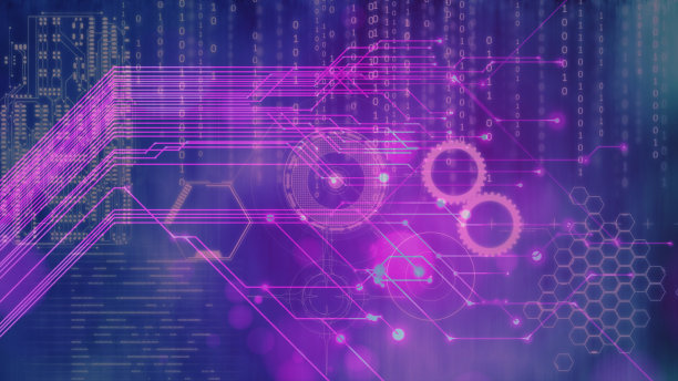 紫色背景信息图形状与背后的数据连接图片下载