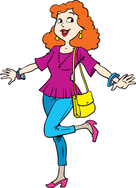 穿着时髦的年轻女子图片下载