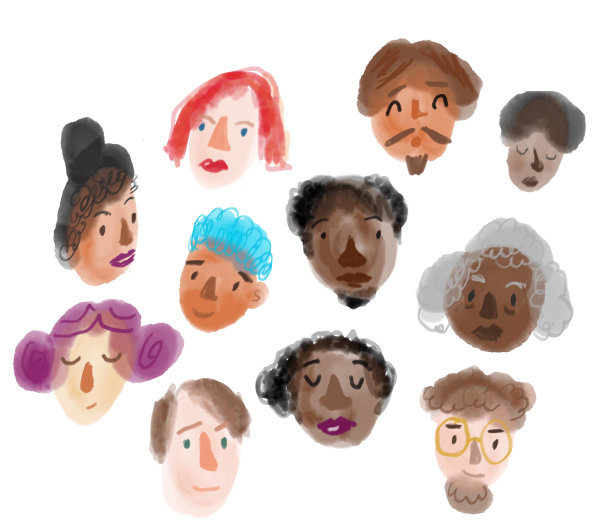 水彩风格的脸图片下载