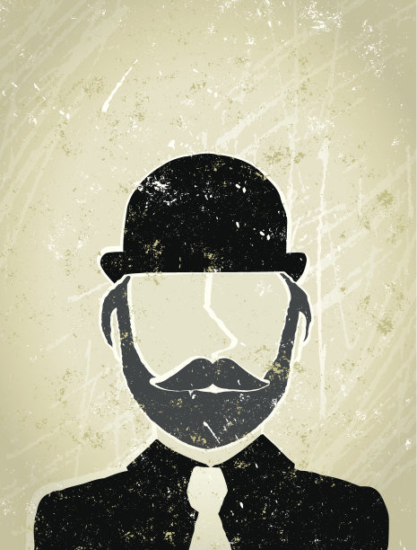 商人与圆顶礼帽，小胡子和胡子图片下载