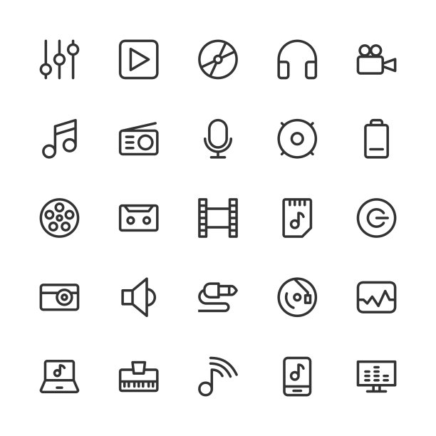 音频和多媒体-线路系列图片下载