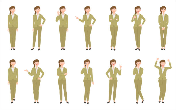 白色背景上孤立的女商人图片下载