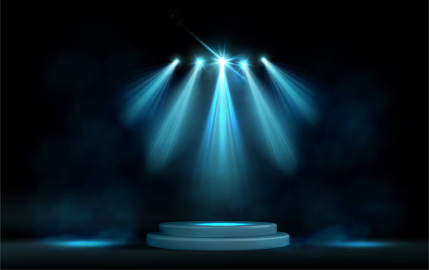 工作室背景与现实的讲台聚光灯图片下载