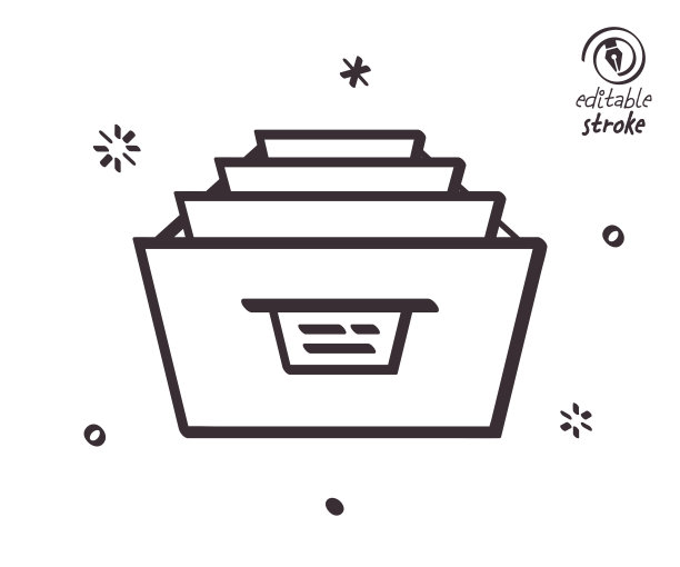 有趣的线条插图档案柜图片下载