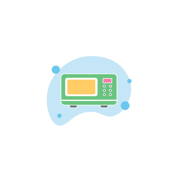 微波剪纸艺术微波孤立的平面图标图片下载