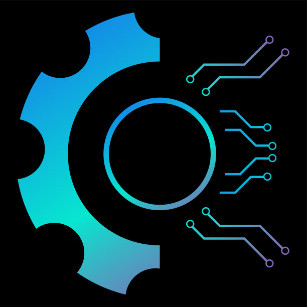 机器人梯度颜色矢量线条图标系统和操作设置，与机器人和AI技术领域相关图片下载