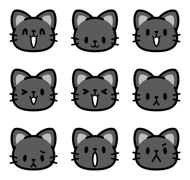 猫的可爱面部表情图标图片下载