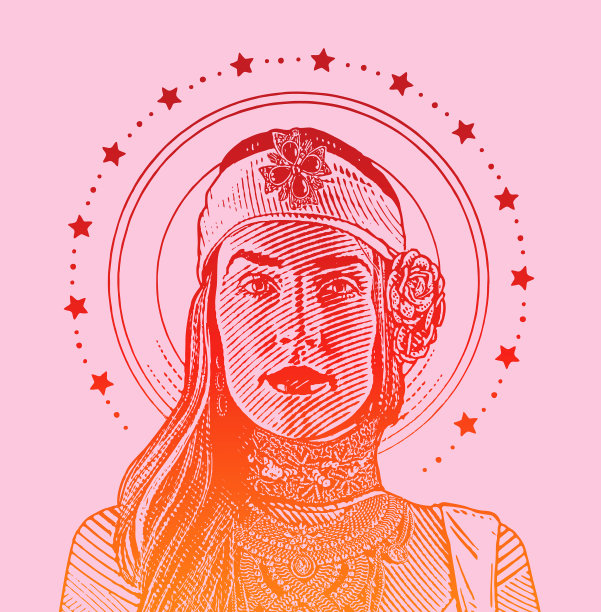 一个美丽的波西米亚女人的肖像图片下载