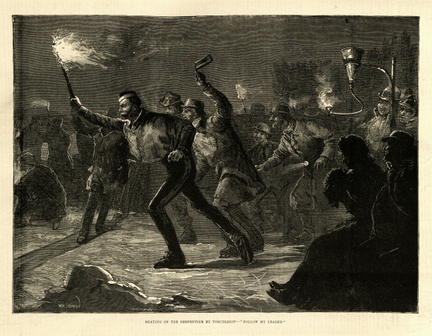 人们在伦敦的蛇形冰上滑冰，通过触摸灯，跟随我的领导，19世纪19世纪的维多利亚时代图片下载