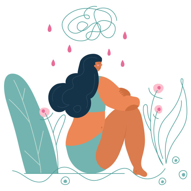 矢量插图经前症候头痛。经期、经前症候群及血液正常。图片下载