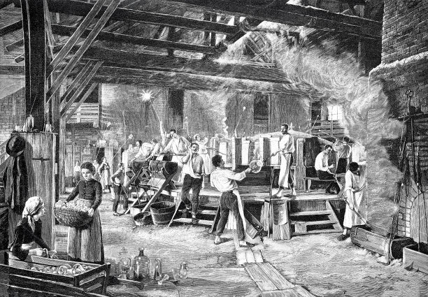 施里尔斯玻璃吹制厂，生产大厅图片下载