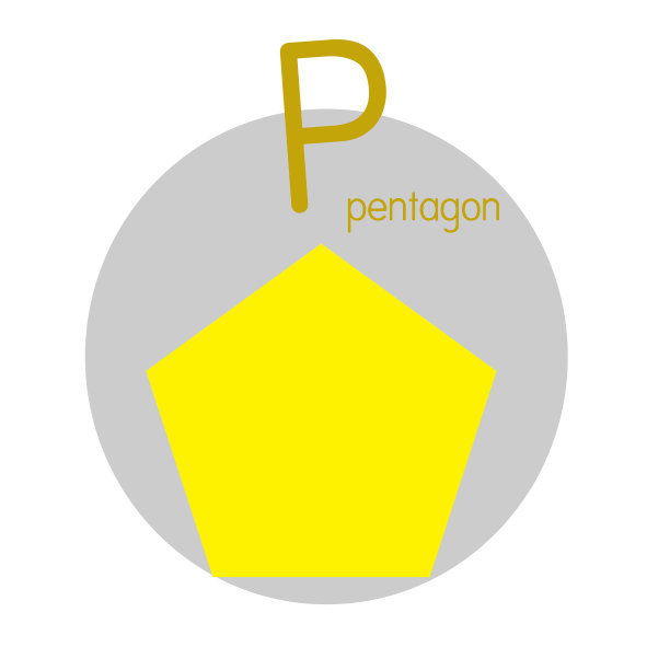 矢量说明五角大楼与字母P大写字母或大写字母的儿童学习练习ABC图片下载