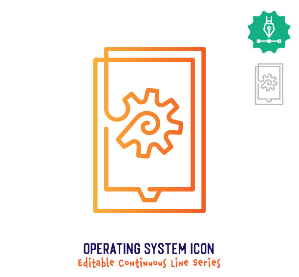 操作系统连续线可编辑笔画线图片下载