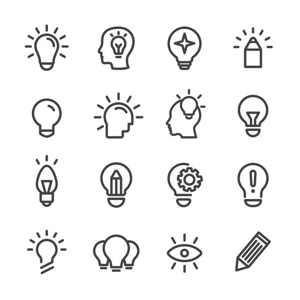 创意和灵感图标-线系列图片下载