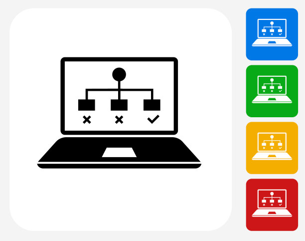 笔记本电脑与网站流程图图标图片下载