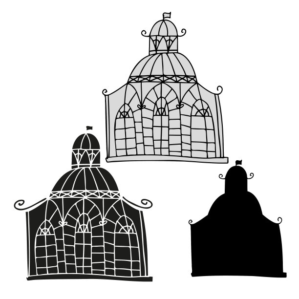 孤立的黑白套设计图片下载