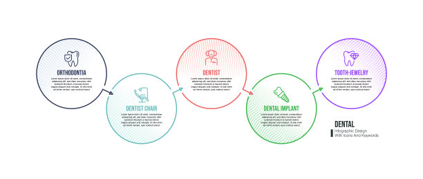 信息图表设计模板与牙科关键字和图标图片下载