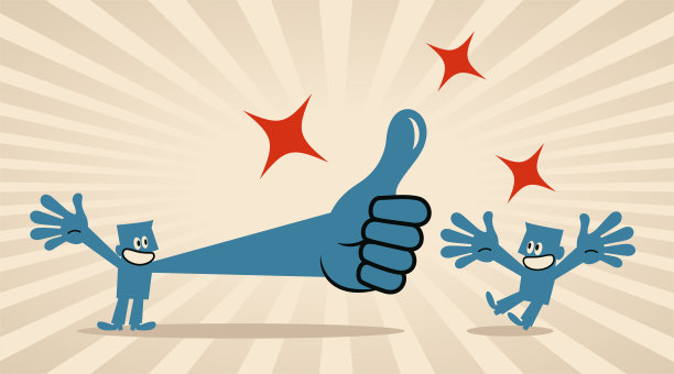 一个微笑的男人正在给另一个男人竖起大拇指图片下载