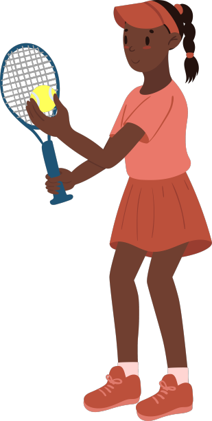 女孩网球运动员孤立在一个白色背景图片下载