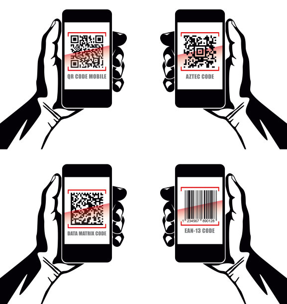 手持便携式应用程序与几个条码图片下载