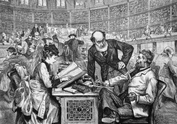 大英博物馆的阅览室，1874年图片下载