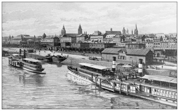 莱茵河地区的古董旅游照片:美因茨图片下载