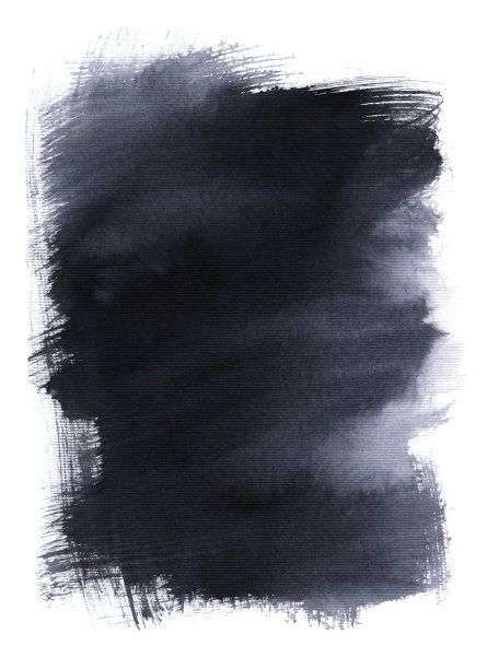黑色墨水涂抹在白色水彩纸上-抽象艺术与孤立的黑色染色-插图与惊人的纹理-凌乱的不均匀模糊与可见的线条和多层效果。原创手绘高分辨率背景图片下载