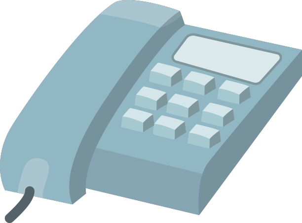 办公室电话图标平坦的白色背景图片下载