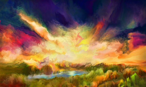 仙境，油画图片下载