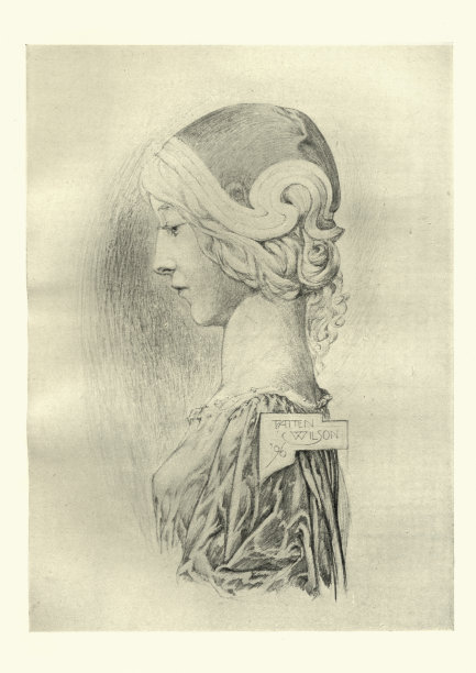 一个年轻女人的肖像，帕滕·威尔逊的银点图片下载