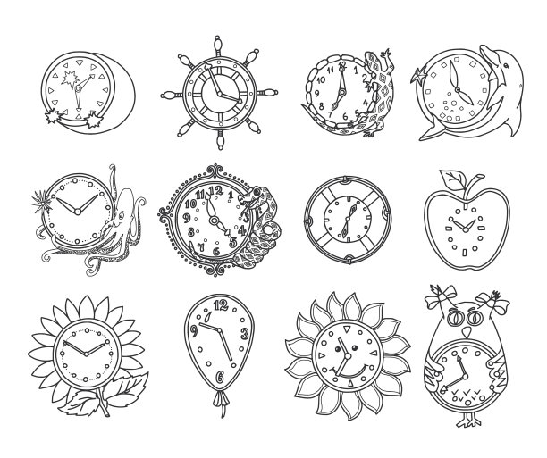 有趣的时钟涂鸦集图片下载