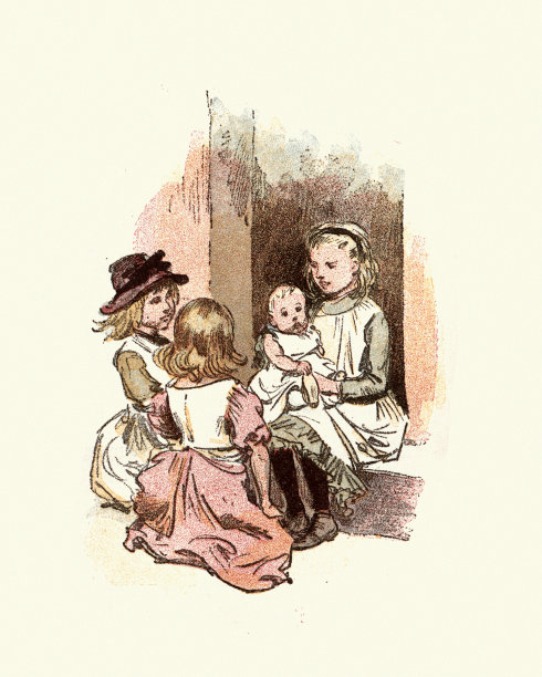 19世纪伦敦东区维多利亚时代的小女孩图片下载