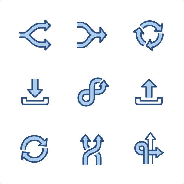 箭头-像素完美的蓝色图标图片下载